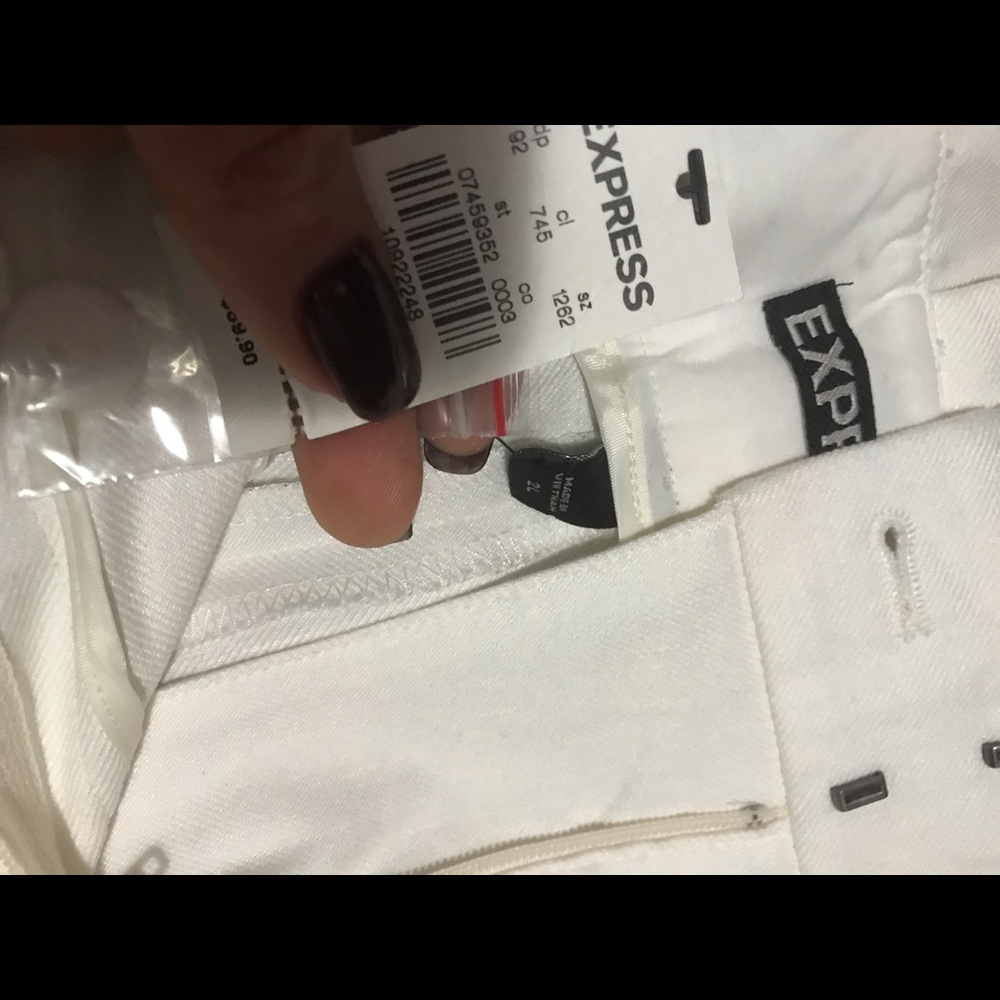 EXPRESS WHITE ANKLE PANTS